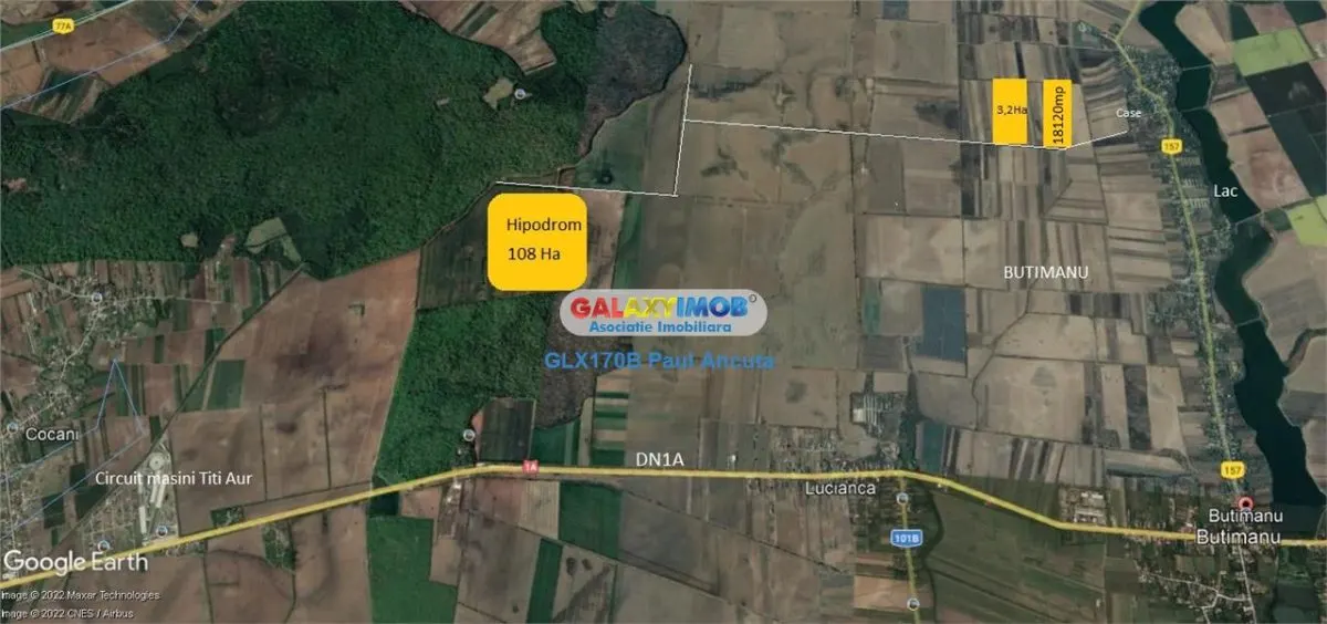 Teren Butimanu 18200 mp  apropiere de sat - foto 1