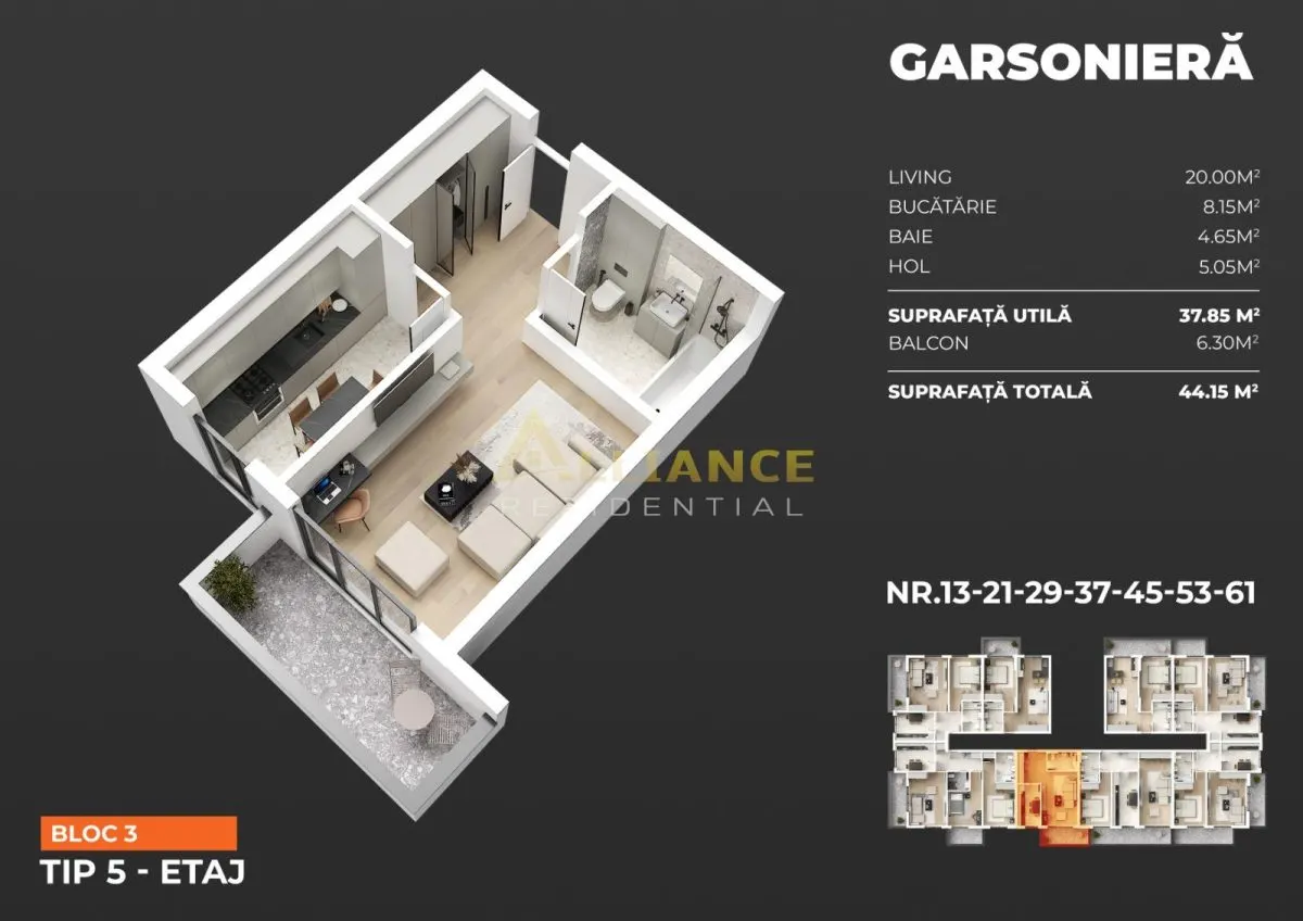 Garsonieră 45 mp Decomandată â€“ 1 Minut Metrou Berceni  Bloc Premium - foto 5