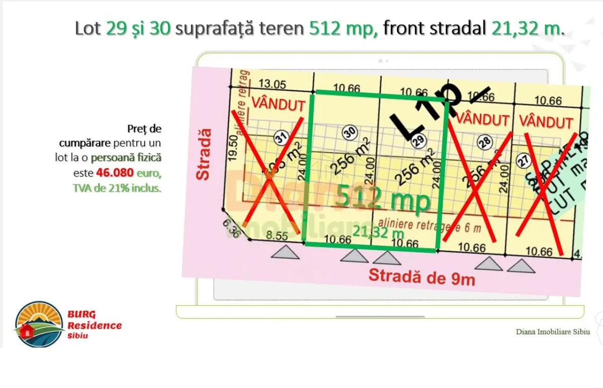 Teren de vânzare 512 mp în intravilan în Sibiu, str Viile Sibiului. - foto 9