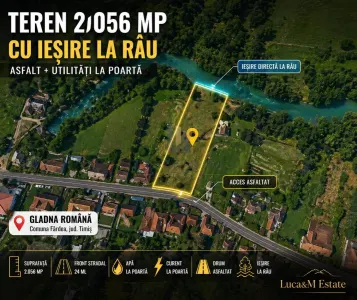 Zona de munte, cu iesire directa la râu - Gladna Romana