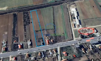 Casa Bradesti , teren  intravilan 7952 mp , deschidere 33 m la DE 70 - foto 2