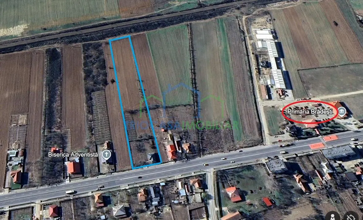Casa Bradesti , teren  intravilan 7952 mp , deschidere 33 m la DE 70 - foto 2
