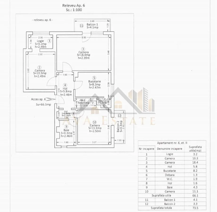 Apartament 3 camere | Decomandat, Et.2, 73 mp | Zona Lipovei - foto 16