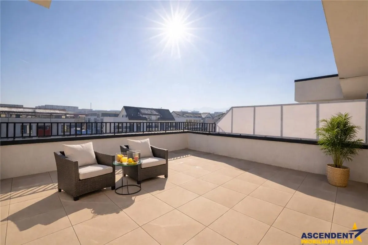 Apartament 2 camere,tip penthouse,mobilat, utilat,2 terase,100mp,Tractorul,Brasov. - foto 5
