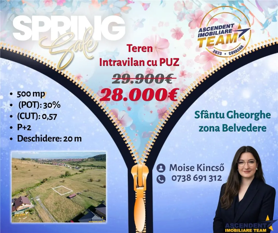 Teren intravilan cu PUZ, 500 mp, zona Belvedere, Sfantu Gheorghe - foto 1