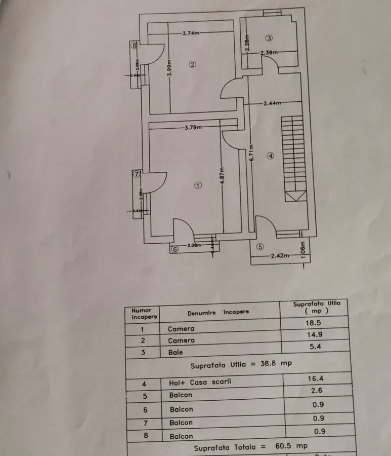 Vila D+P+1E Hlincea, 5 camere, 160 mp utili, teren 606 mp - foto 12