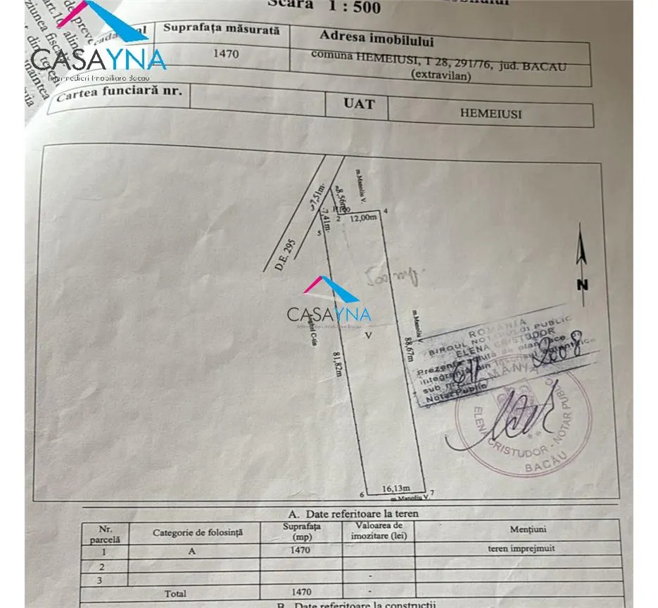 Teren intravilan de vânzare 1470mp în Hemeius, str Linistii - foto 2
