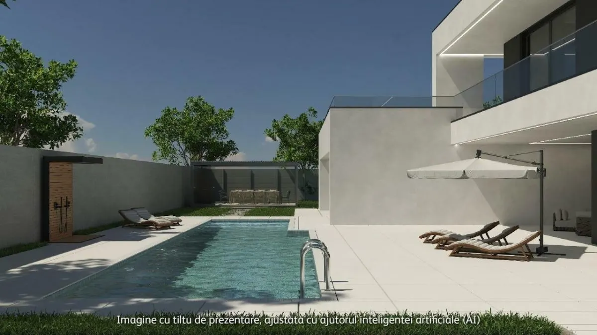 Casa de lux moderna cu 12 camere si piscina - Design minimalist inspirat din Miami | 1167 mp utili pe teren de 4000 mp - foto 2