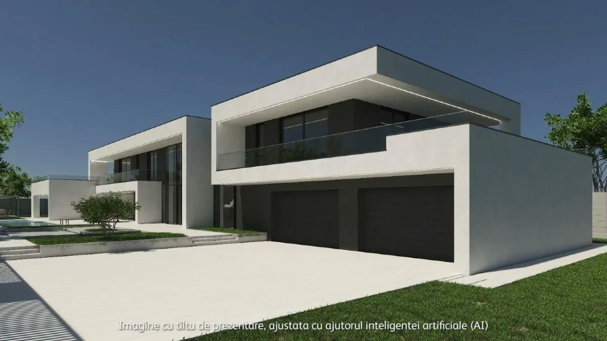 Casa de lux moderna cu 12 camere si piscina - Design minimalist inspirat din Miami | 1167 mp utili pe teren de 4000 mp - foto 3