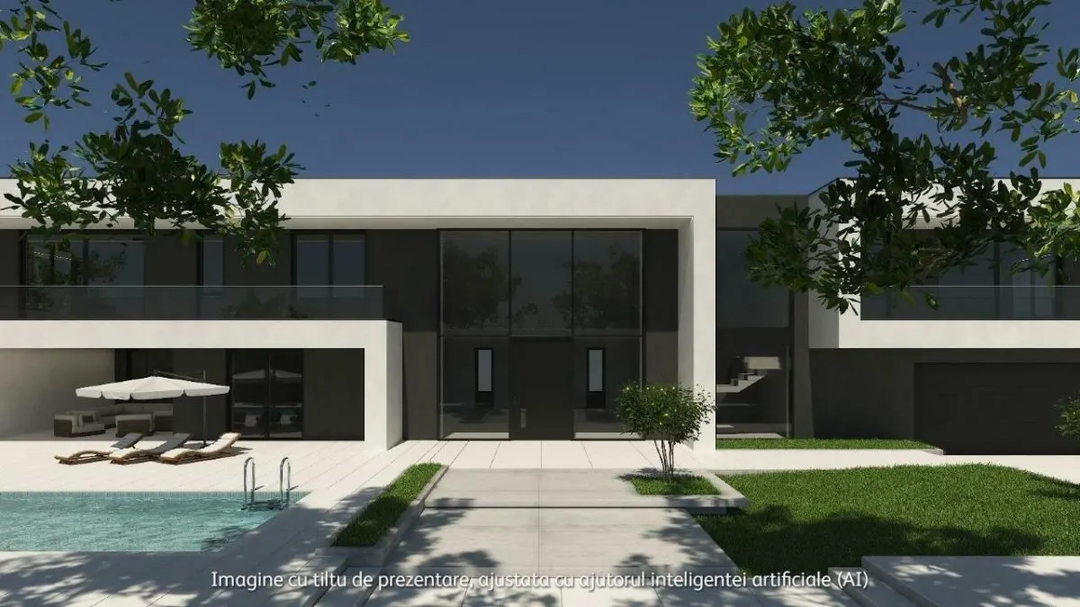Casa de lux moderna cu 12 camere si piscina - Design minimalist inspirat din Miami | 1167 mp utili pe teren de 4000 mp - foto 7