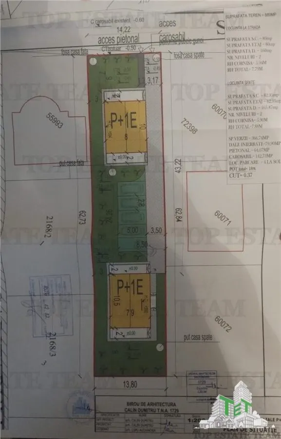 880 sqm Development Land, 2 x P+1 Houses, Approved Project, Berceni - foto 4