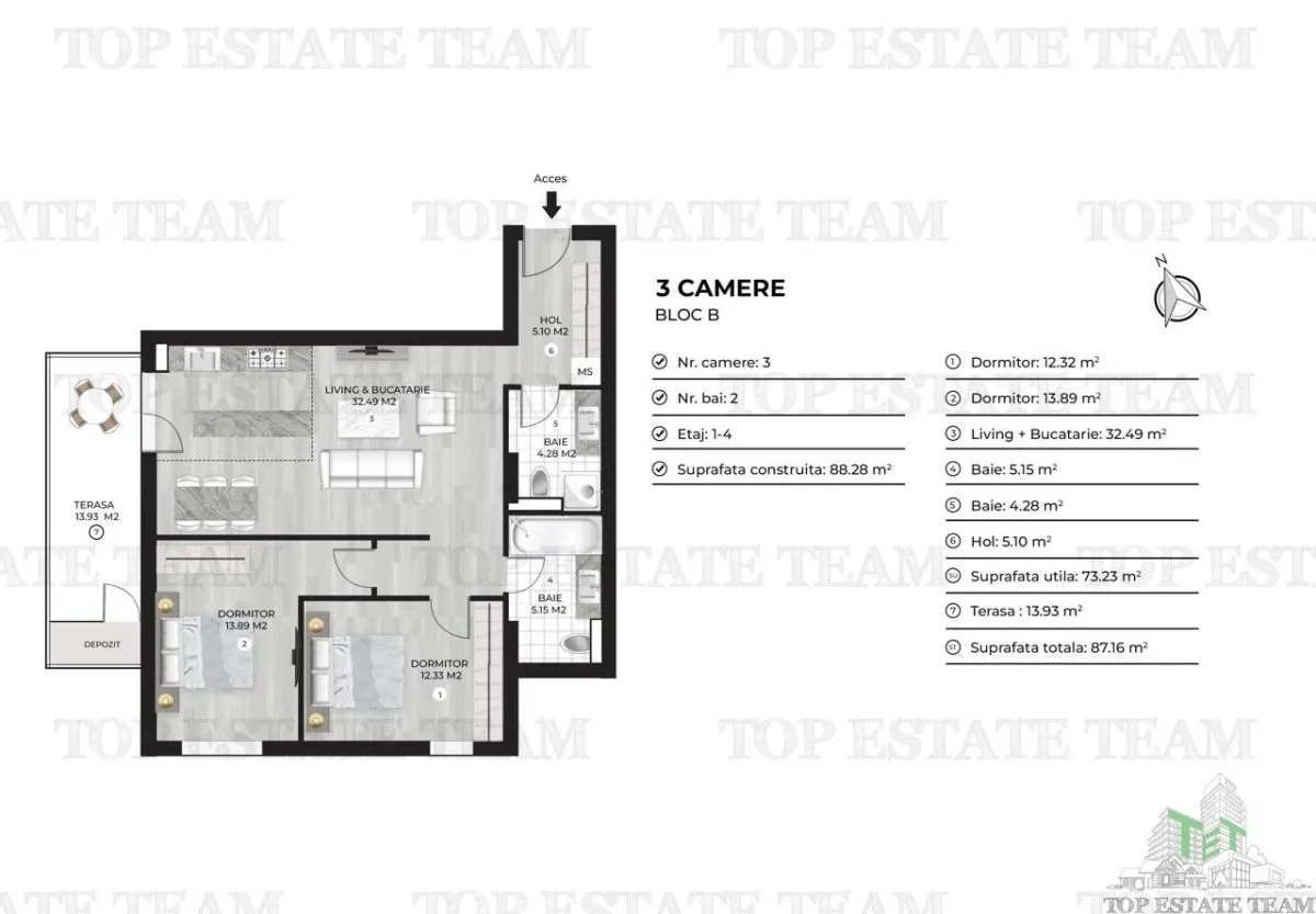 Three-Bedroom Apartment for Sale in Doamna Ghica - foto 8