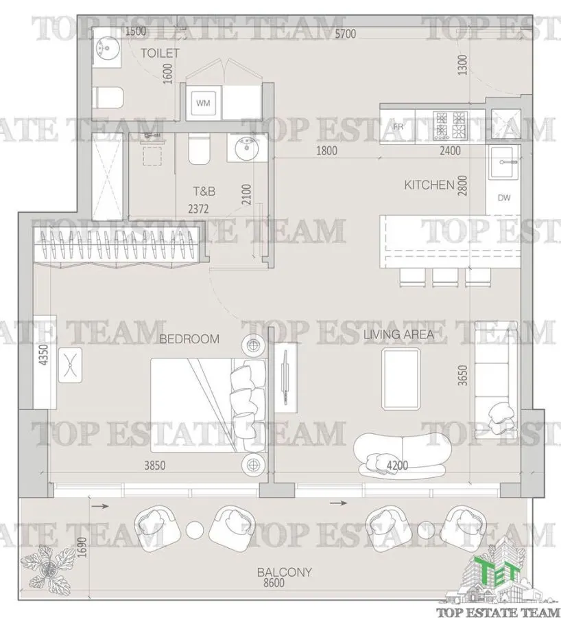 Two-Bedroom Apartment in Jumeirah Village Triangle, Dubai - foto 9