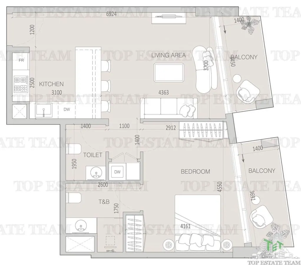 Two-Bedroom Apartment for Sale in Jumeirah Village Triangle, Dubai - foto 2